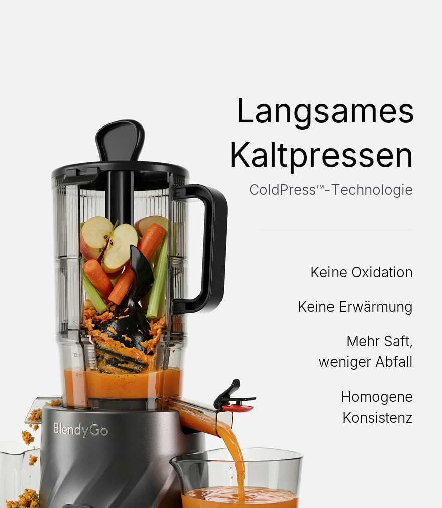 BlendyGo Juice – langsames Kaltpressen
